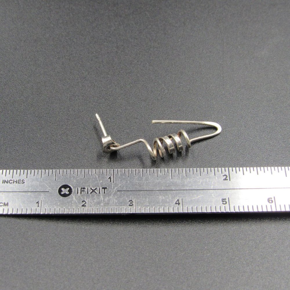 Sterling Silver Odd Corkscrew Dangle Earrings - image 4